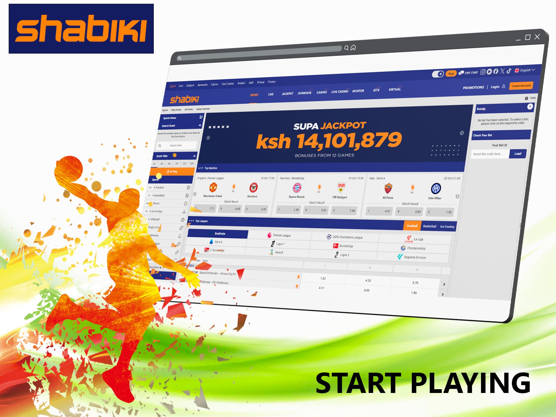 Make your first deposit at Shabiki and start playing for real money